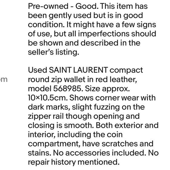 Yves Saint Laurent Cherry Leather Card Holder - Picture 7 of 7